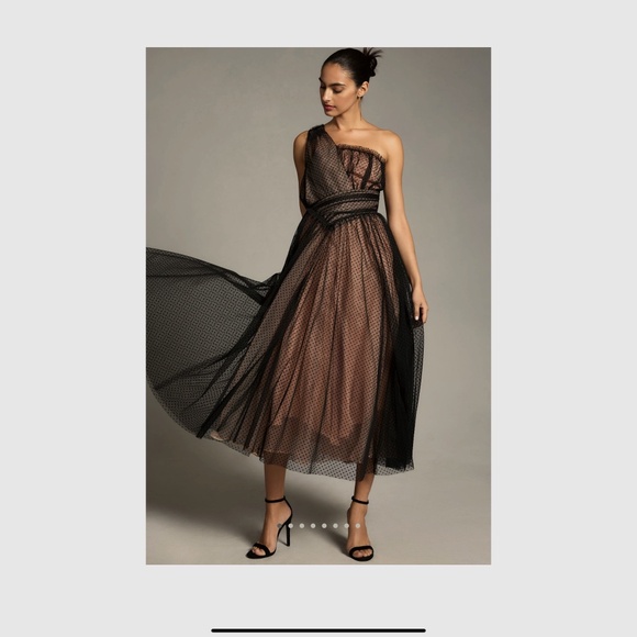 By Anthropologie one shoulder tulle maxi dress size 8 - vintage, prom, formal